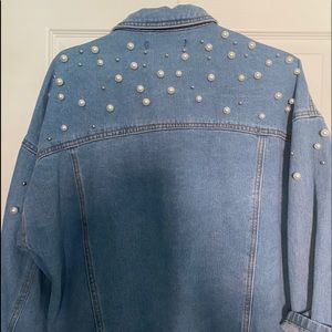Pearl Detail denim jacket
